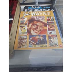 FOUR MOVIE POSTER BOOKS-JOHN WAYNE, COWBOY AND SPORTS THEMES