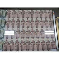 UNCUT SHEET OF FORTY CANADIAN $2 BILLS