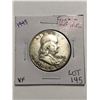 Image 1 : 1949 Silver Franklin Half Dollar Very Fine Grade Nice Early US Coin