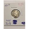 Image 1 : 1911 D Barber Head Silver Dime Good Grade Nice Early US Coin
