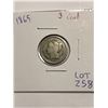 Image 1 : 1865 3 Cent Piece Nice Early US Coin