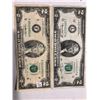 Image 1 : 2 US 2 Dollar Bills for 1 Money 1976 Bicentennial and a 1995