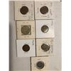 Image 1 : Group of 7 World Carded Coins Assorted Countries Mints and Dates