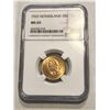 Image 1 : Rare 1925 Netherland GOLD 10 Gulden Certified NGC MS65 Serial Number 4632582-018