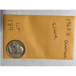 1963 D Silver Washington Quarter