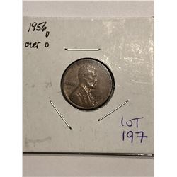 Rare 1956 D over D Lincoln Wheat Penny in High Grade