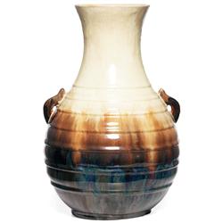 Fulper vase, hand led form