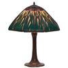 Image 1 : Hand el lamp, overlaid cattail design 