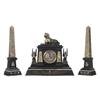 Image 1 : Egyptian Revival clock, onyx and  bronze  