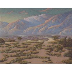 Richard Kruger, Desert Land scape, Oil/canvas