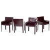 Image 1 : Italian leather dining chairs,set of four