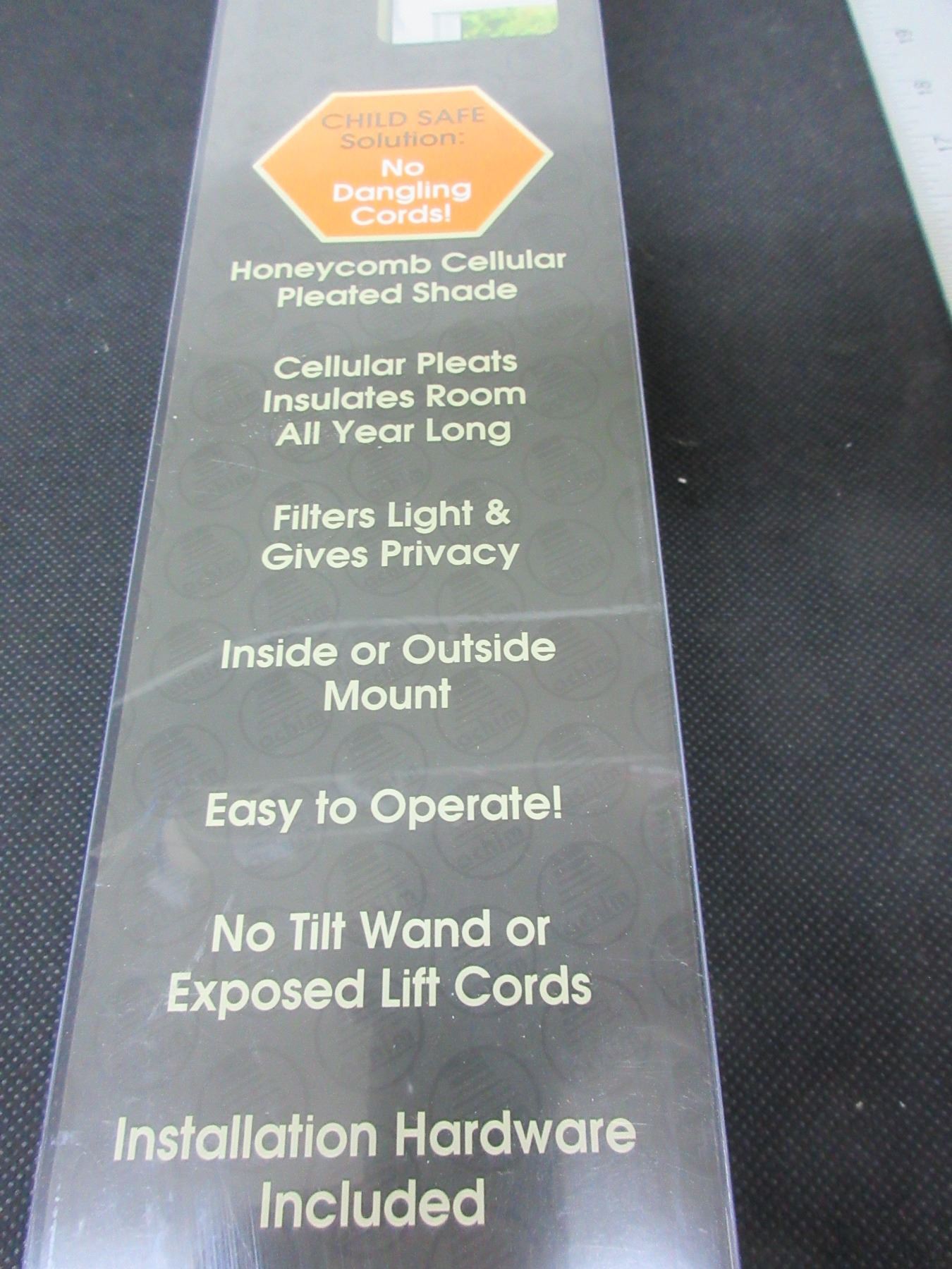 Cordless Cellular Shade / cell size 3/8" / 45 x 64 long / white