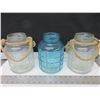 Image 1 : 3 Glass Bottles 8 inch / 2 clear 1 Blue