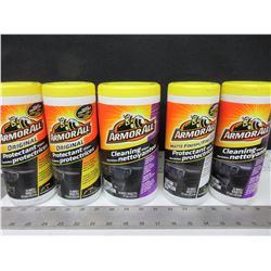 Bundle of 5 Armor All Assorted Cleaning wipes / 150 wipes in total