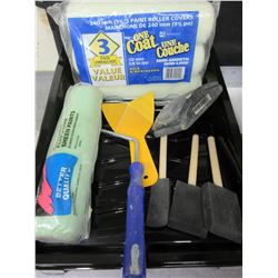 Painting Bundle / 4 rollers  , handle , sanding block , tray with 2 inserts