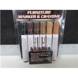 New 12 piece Furniture Touch up Markers & Crayons