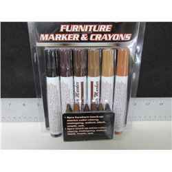 New 12 piece Furniture Touch up Markers & Crayons