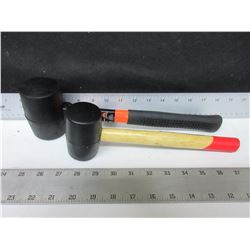 2 New Rubber Mallets / 16oz & 8oz