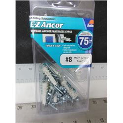 New E-Z Anchor Drywall Anchor # 8  / 50 pieces with screws