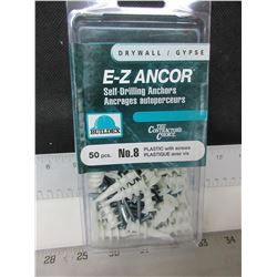 New E-Z Anchor Drywall Anchor # 8  / 50 pieces with screws