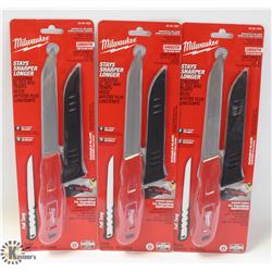 LOT OF 3 MILWAUKEE SMOOTH BLADE INSULATION KNIVES