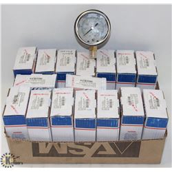 FLAT OF 17 AMETEK LIQUID FILL GAUGES