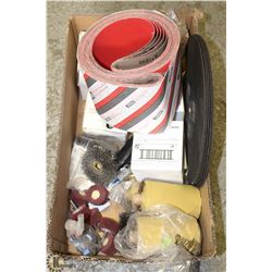 BOX OF ASSORTED COMMERCIAL ABRASIVE