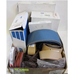 FLAT OF ASSORTED NORTON & 3M ABRASIVES