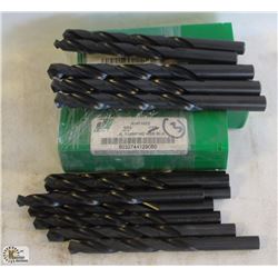 13 ASSORTED PRECISION-LIGHT BLACK OXIDE DRILL BITS
