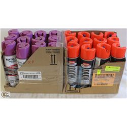 2 CASES OF RED & PURPLE COMMERCIAL MARKING PAINT