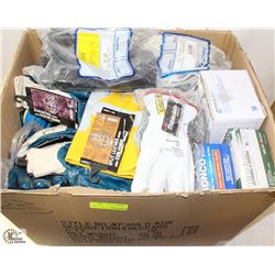 LARGE BOX OF ASSORTED TYPES OF SAFETY GLOVES