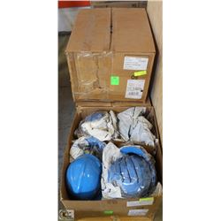 3 NEW BOXES OF BLUE HARD HATS