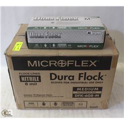 CASE OF DURAFLOCK DISPOSABLE NITRILE GLOVES-M