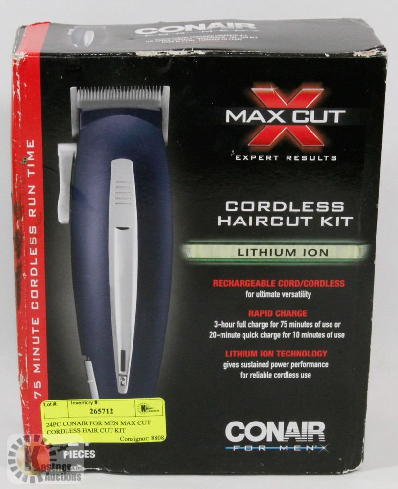 24PC CONAIR FOR MEN MAX CUT CORDLESS HAIR CUT KIT