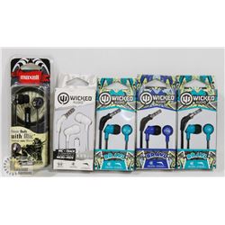 BAG OF ASSORTED HEADPHONES