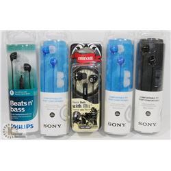 BAG OF ASSORTED HEADPHONES