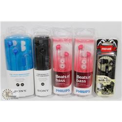 BAG OF ASSORTED HEADPHONES