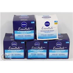 BAG OF 5 NIVEA ESSENTIALS 24HR MOISTURE BOOST &