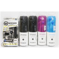 BAG OF ASSORTED HEADPHONES