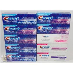 BAG OF ASSORTED CREST TOOTHPASTE