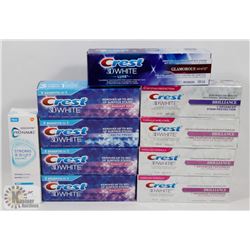 BAG OF ASSORTED CREST TOOTHPASTE