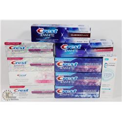 BAG OF ASSORTED CREST TOOTHPASTE