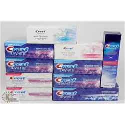 BAG OF ASSORTED CREST TOOTHPASTE