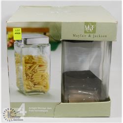MAYFAIR AND JACKSON 4PC AIRTIGHT STORAGE JAR SET