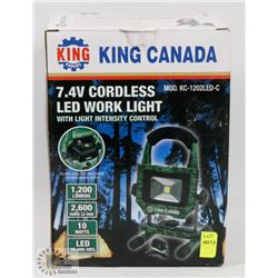 KING CANADA 7.4V CORDLESS LED WORK LIGHT