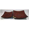 Image 1 : 2PC CURVED SQUARE MOSAIC CENTERPIECE BOWL SET