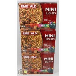 3 BOXES OF MINI INDOOR CHRISTMAS LIGHTS