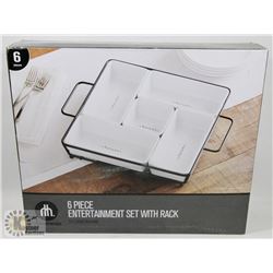 HOMETRENDS 6PC ENTERTAINMENT SET WITH RACK