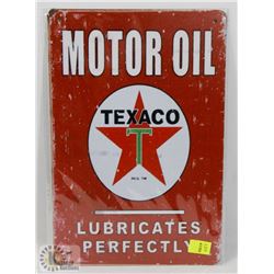 NEW! 8" X 12" TEXACO MOTOR OIL METAL SIGN