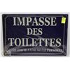 Image 1 : NEW! 8" X 12" TOILETTES METAL SIGN